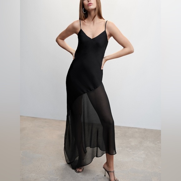 Camille x Mango Asymmetric Hem Dress Sz M - Picture 1 of 10